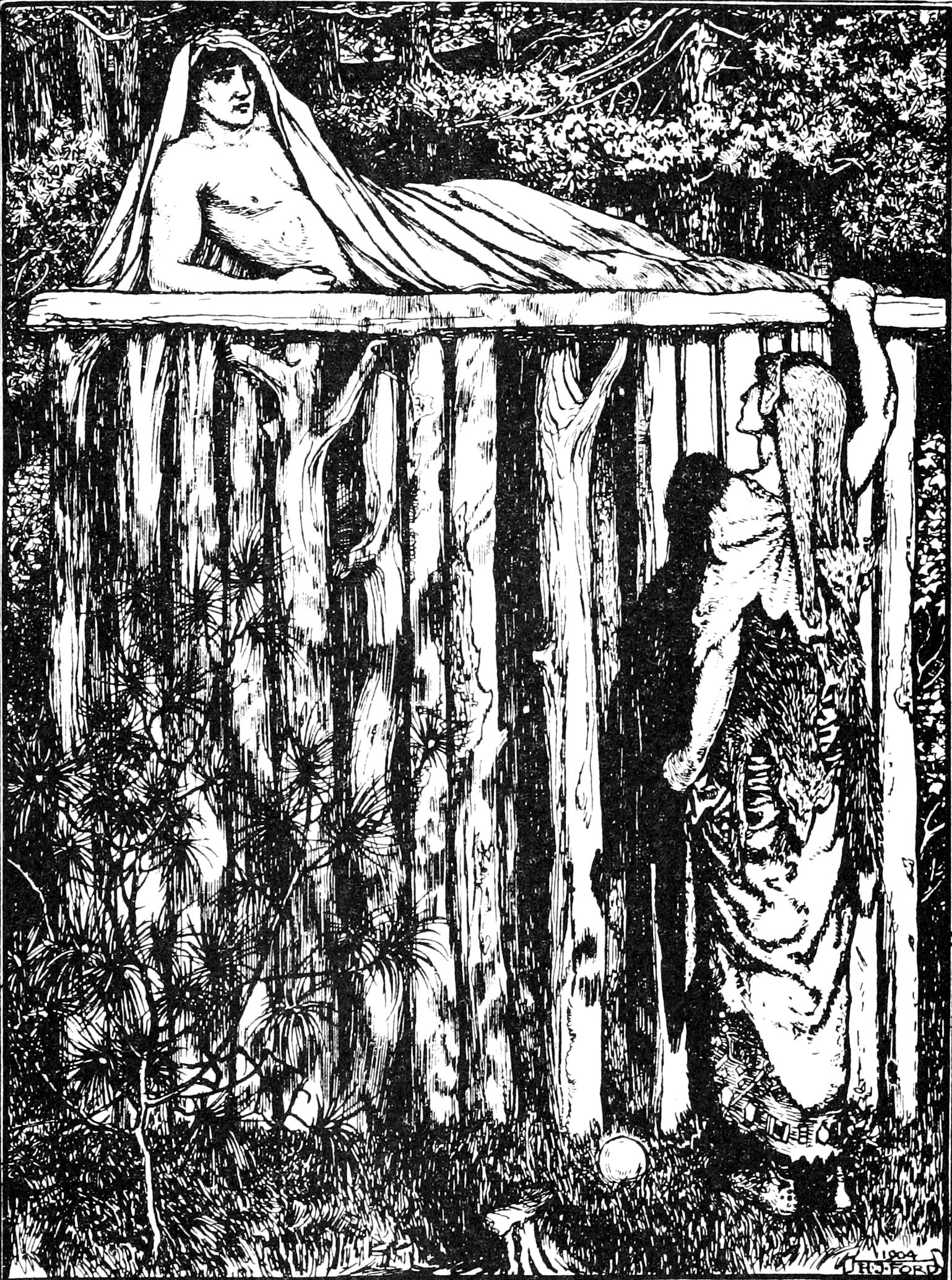 Undescribed: the plate the transcription carries as Brown fairy book - illustration facing page 064.png. An image pass replaces this by looking at the picture.