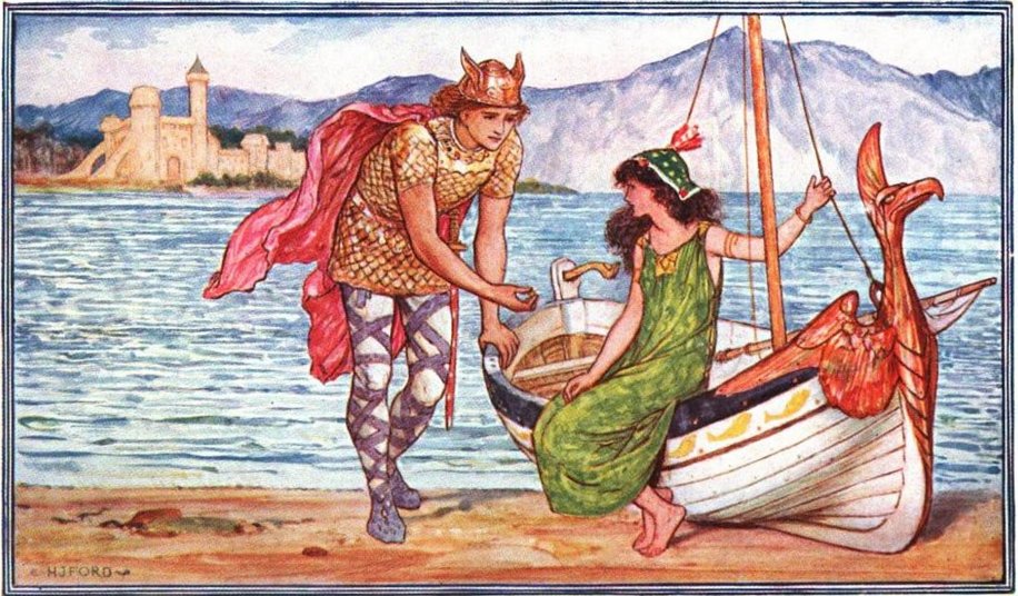 Undescribed: the plate the transcription carries as Crimson Fairy Book-The Horse Gullfaxi and Sword Gunnfoder1-Sigurd&Helga.jpg. An image pass replaces this by looking at the picture.