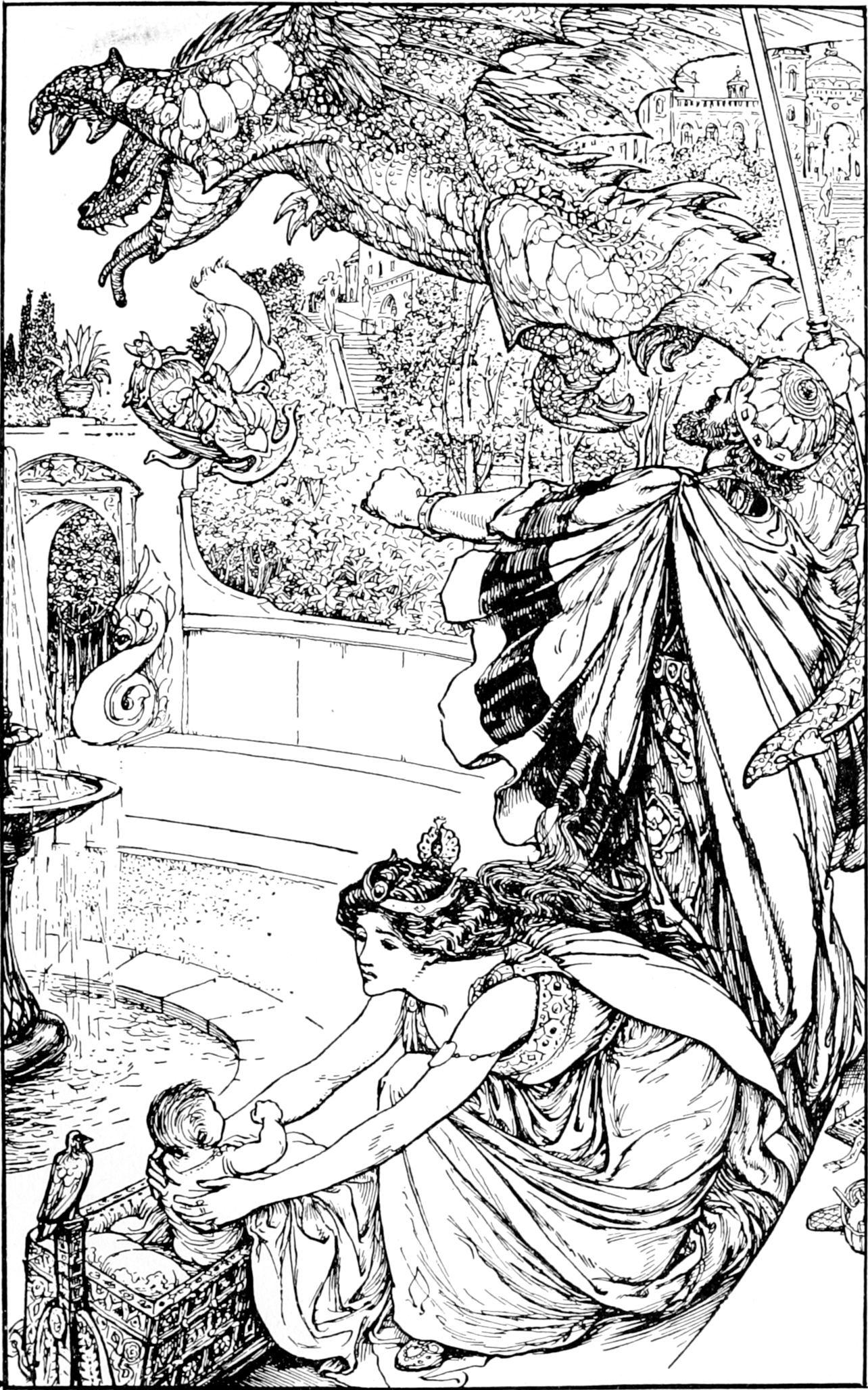 Undescribed: the plate the transcription carries as The olive fairy book - plate facing page 028.png. An image pass replaces this by looking at the picture.