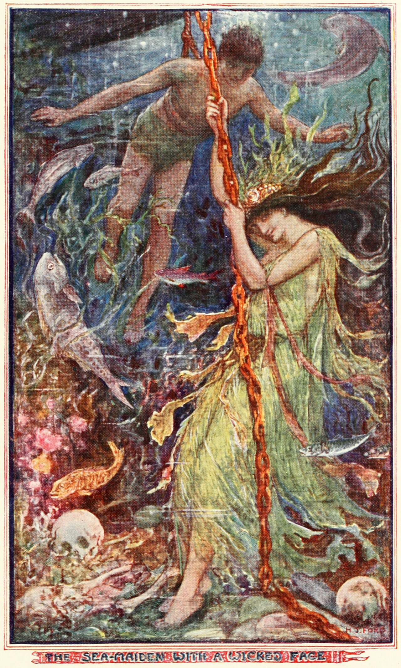 The sea-maiden with a wicked face