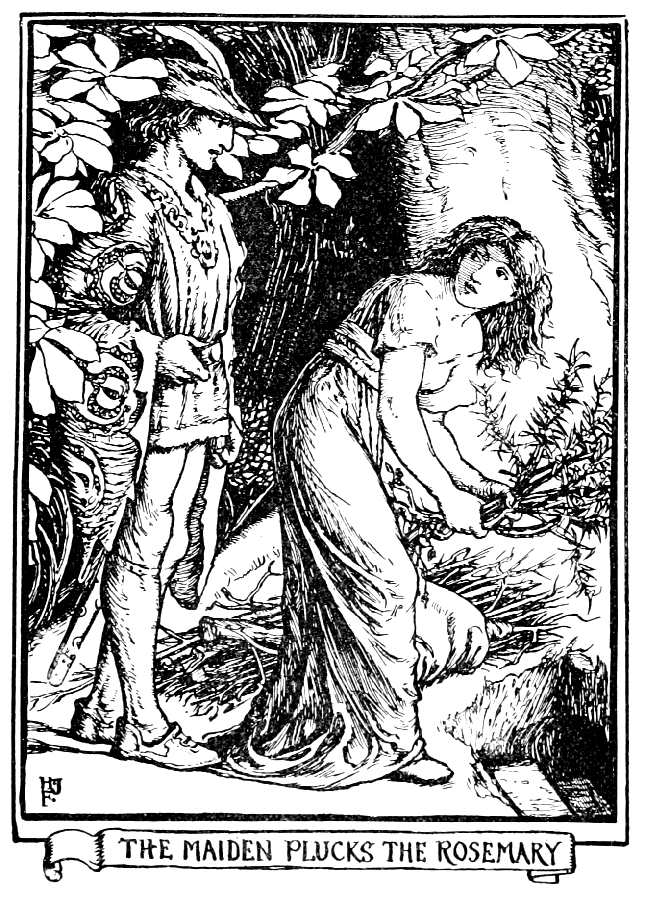 black and white illustration of a woman sitting and talking to another woman who is standing in a crescent moon.